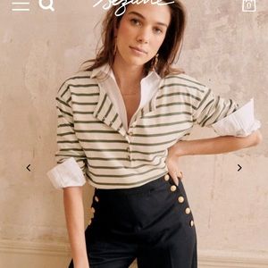 Sezane gatsby marinier ecru shirt size XS